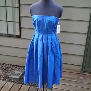 Calvin Klein Blue Strapless Cocktail Dress